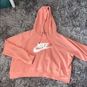 cropped pink nike sweatshirt